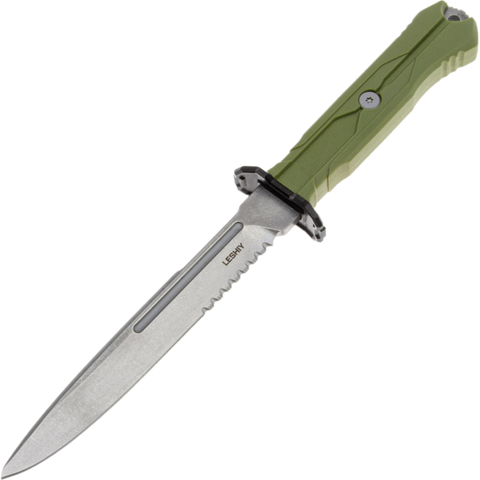 Нож MR.BLADE LESHIY (AUS-8 SW, Elastron OD) с серрейтором MB390-SW